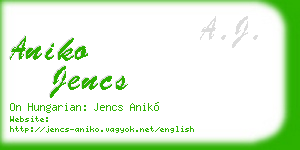 aniko jencs business card